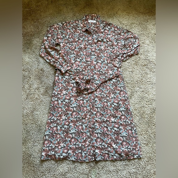 Indi and Cold Retro Shirt Dress Size Small Floral Office Casual Western Feminine - Picture 5 of 8